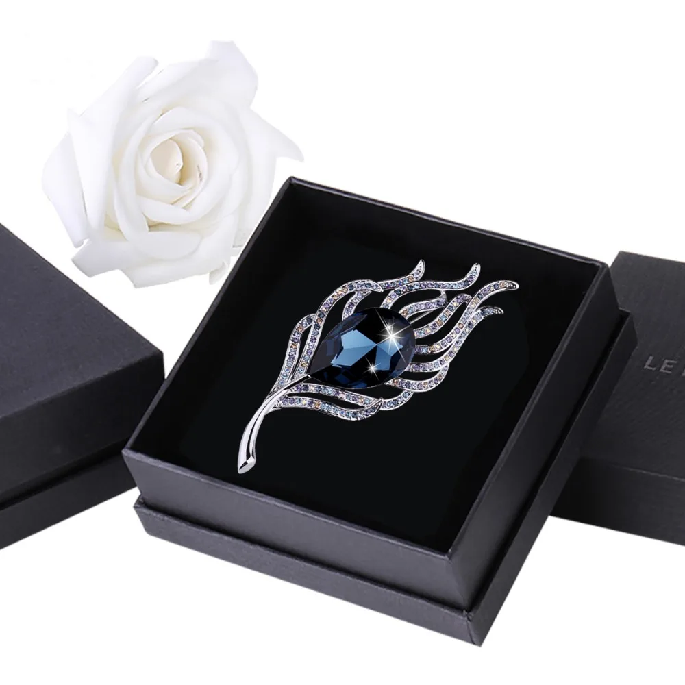 Украшенная кристаллом из кристалла Женская Брошь с кристаллами Сваровски в