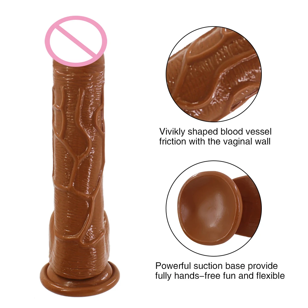 Большой фаллоимитатор с присоской Женский мастурбатор на ощупь реалистичный