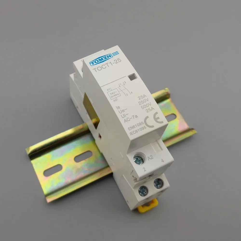 TOCT1 Американская классификация проводов 2р 25A 24V 50/60HZ Din rail бытовой ac Контактор В соответствии с стандартом 2NO или 1NO 1NC