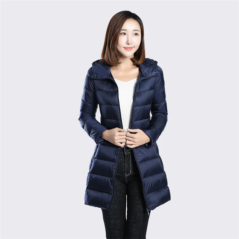 Зимняя женская верхняя одежда 2018 Новый пуховик женский средней длины большой