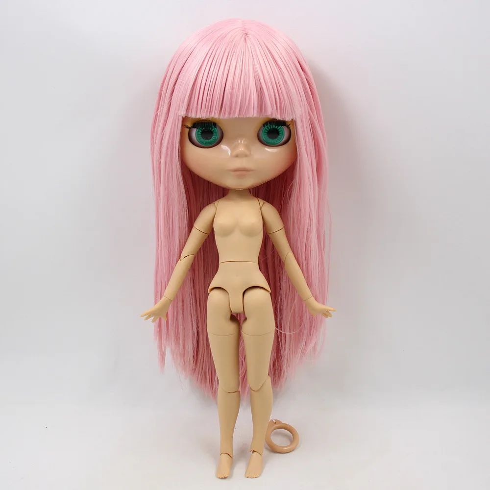 Кукла Blyth ICY DBS 1/6 с розовыми прямыми волосами обнаженной желтоватой кожей