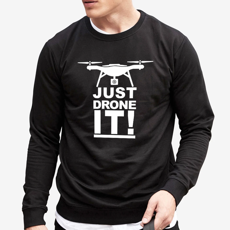 2018 мужские толстовки просто Drone его! БПЛА Весна теплые О-образным вырезом