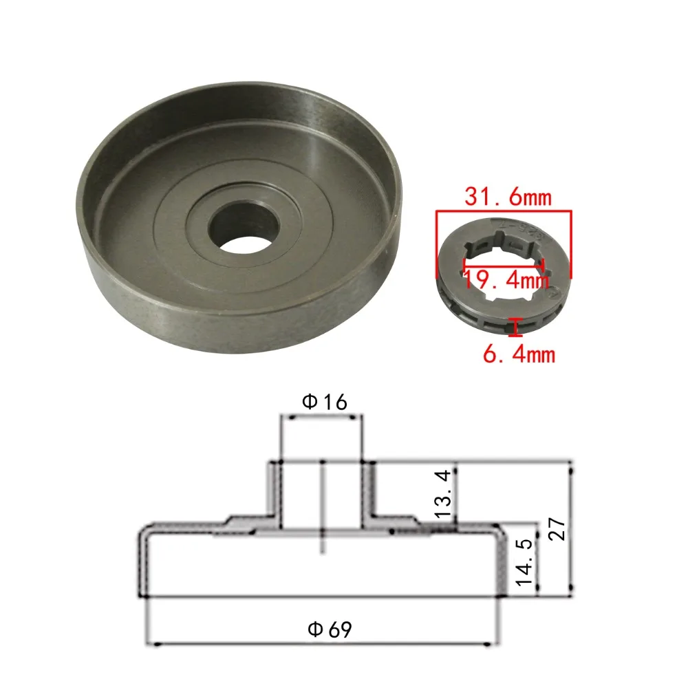 

7T 325 Clutch Drum Rim Sprocket Bearing Fits Husqvarna 345 346 350 353 Chainsaws