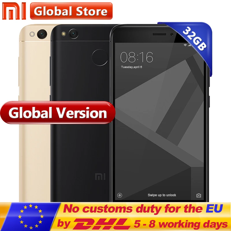 Глобальная версия Оригинальный Xiaomi Redmi 4X3 ГБ 32 мобильного телефона Redmi4X Pro