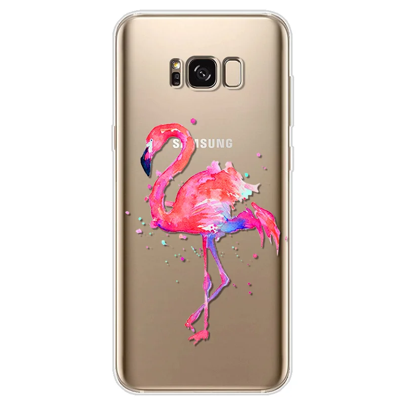 datuonia Фламинго чехол для samsung Galaxy S5 S6 S7 край S8 S9 Plus Note 8 9 A3 A5 A6 A8 J2 J3 J5 J7 Prime ТПУ прозрачный чехол для телефона - Цвет: datuonia