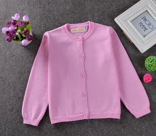Pink Г. Кардиган для маленьких девочек; пальто; Детский свитер; пуловер; утепленный осенний кардиган для мальчиков с длинными рукавами; вязаный свитер для школьниц - Цвет: Pink