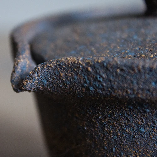 Японский винтажный чайник из грубой керамики объемом 200 мл семейный чайный набор