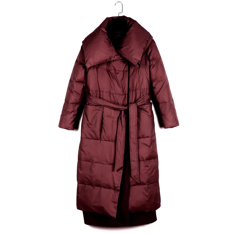 2018 зима Сращивание твид вниз размер свободный до колена новый женский пуховик