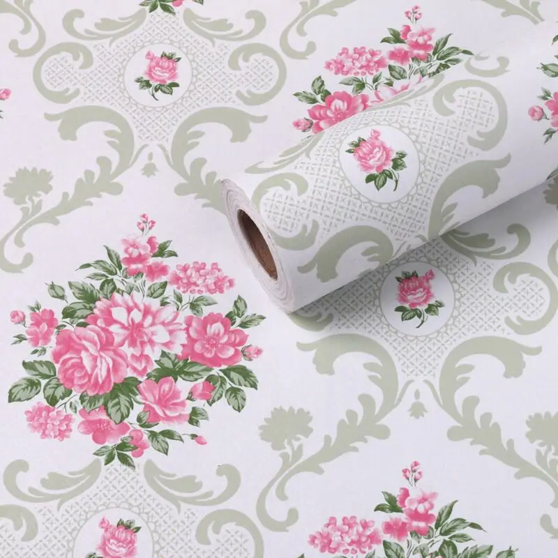 

Настенные обои с цветочным принтом для гостиной и спальни, цветочный дизайн, настенные наклейки, украшение, один рулон, размер 0,45 М * 10 м