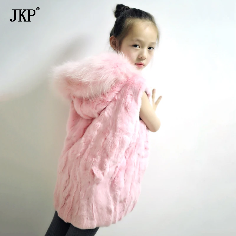 Детский Настоящий мех кролика жилет Длинный Меховой для женщин зимний модный