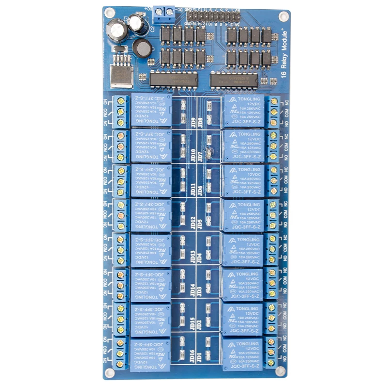 16 канальный 12V релейный модуль с защитой для оптронной пары LM2576 power|relay module|module