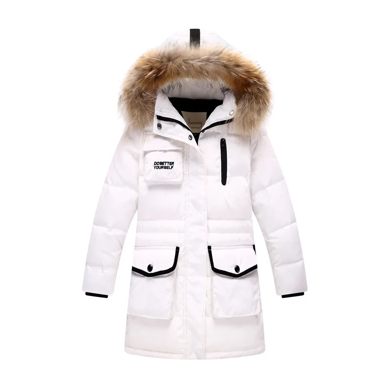 Новые зимние детские куртки на утином пуху для мальчиков теплые толстые пуховики