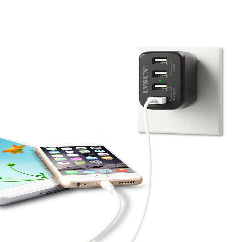 Сетевое зарядное устройство с 4 USB-портами для iPhone 6 5s iPad Samsung Galaxy s6 s5 s4 Note EU/US/UK/KR/AU |
