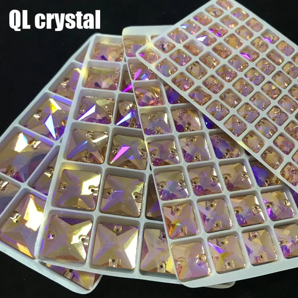 QL квадратные стразы из страз с плоской задней поверхностью для свадебного платья