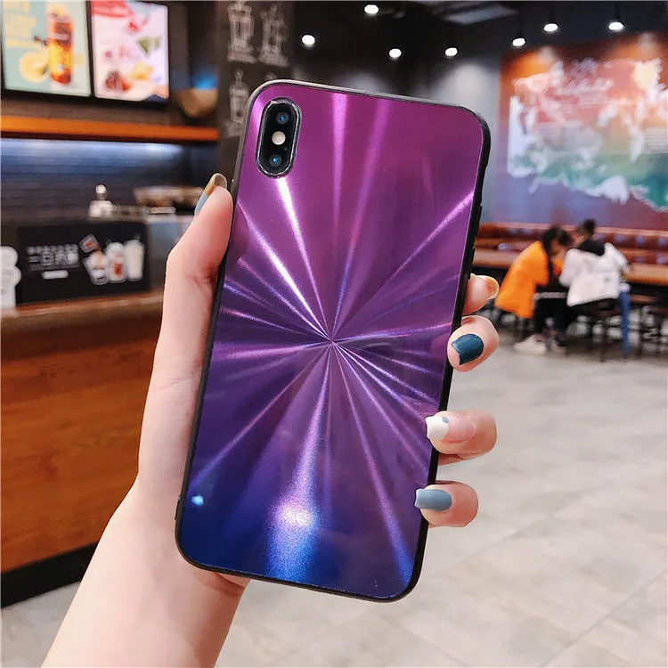 Чехол для iPhone XS Max градиентный 3D Блестящий Алмазный CD зеркальный чехол 6 6S 7 8 Plus X XR