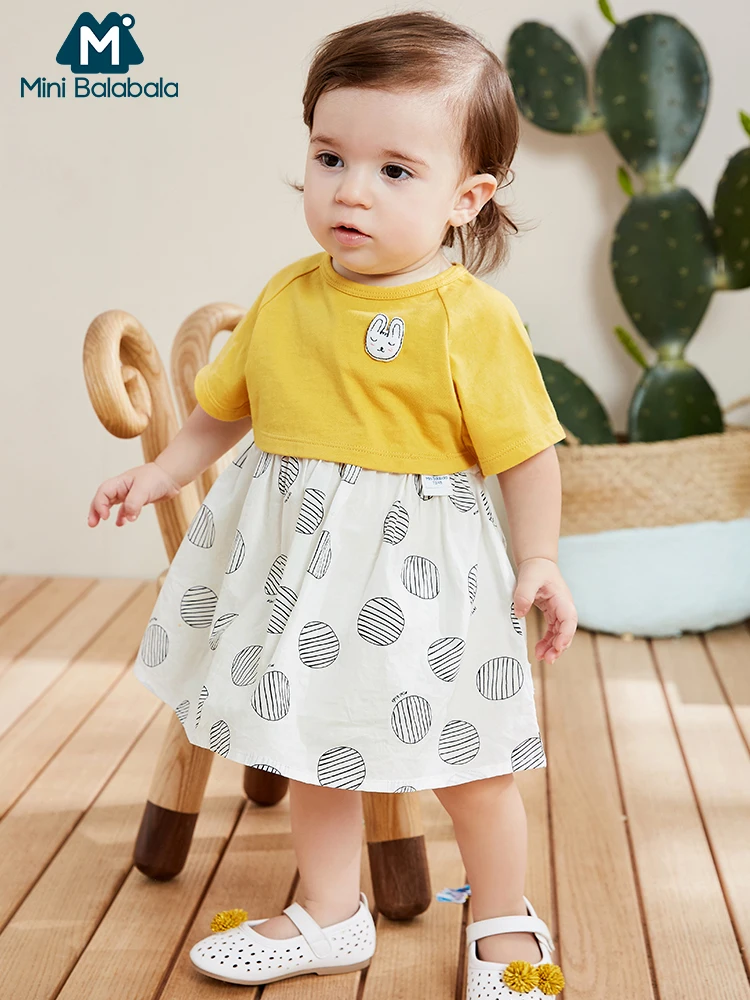 Мини платье balabalaBaby для девочек костюм лето 2019 Новое Детское на бретелях