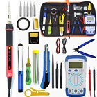Набор для пайки E60WT, цифровой светодиодный Электрический паяльник с регулируемой температурой 85-260 В, сварочный инструмент, мультиметр, Жала для пайки