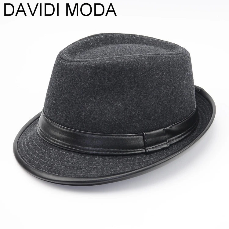 Шляпа джаз Cap Англия в осенние и зимние мужские женские кожаные коричневые fage