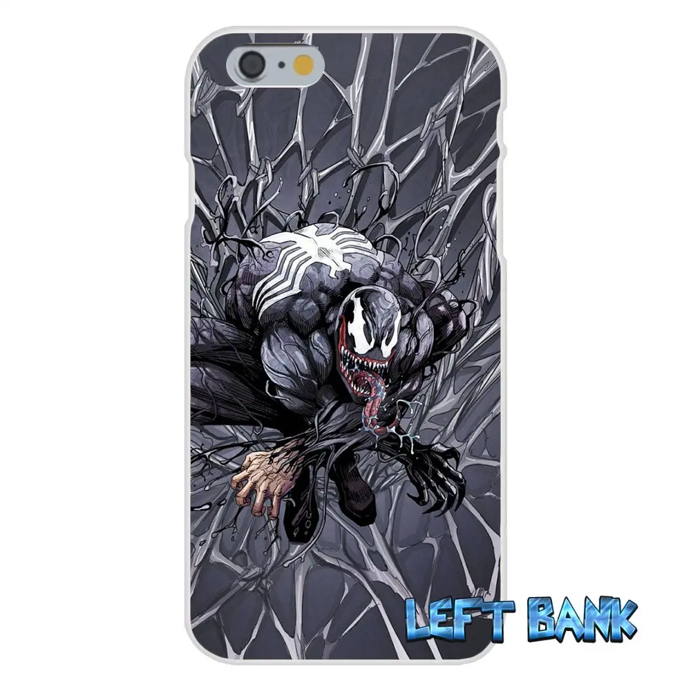 Черный костюм Человека-паука Venom символ Мягкий Силиконовый ТПУ Прозрачный чехол