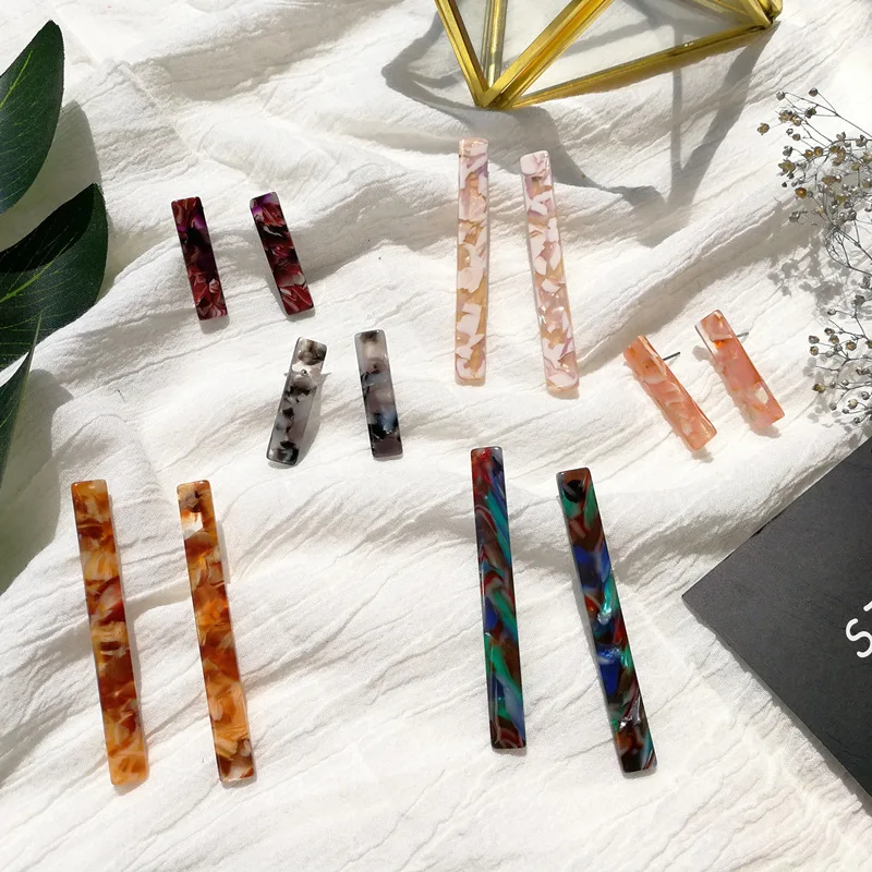 ILYF новые минималистичные акриловые серьги из полимеров квадратные