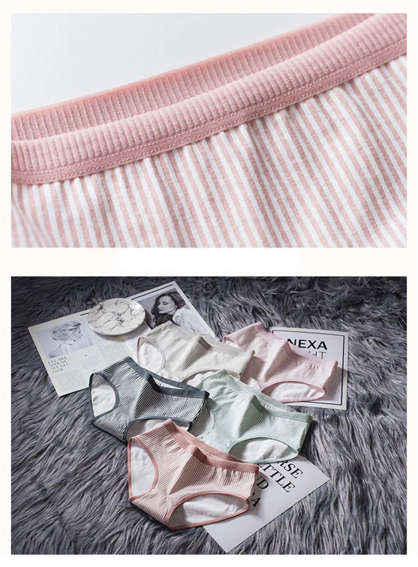 Women Cotton Panties Fashion Underwear Striped Panties for Female Girl Underpants Briefs Female Underpants Lingerie Dropshipping