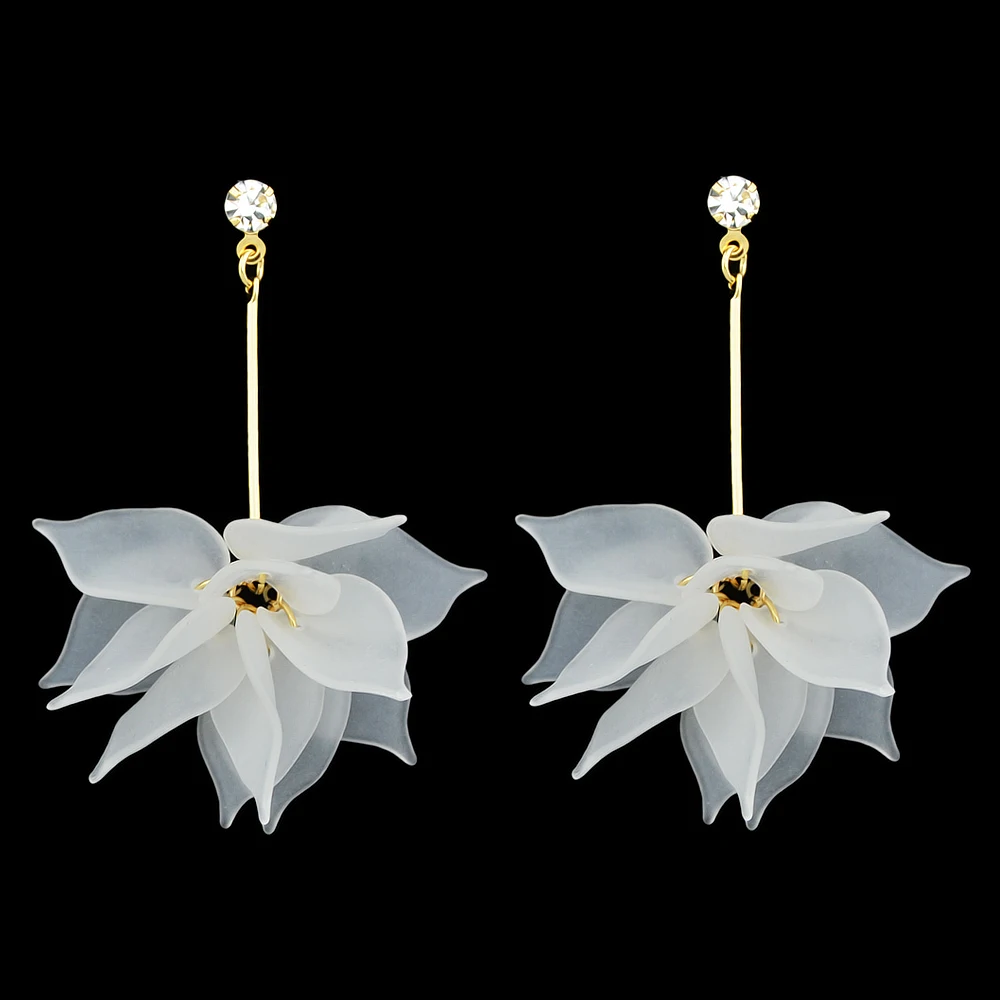 Модные длинные цепочки с Оранжевый Белый цветок Висячие серьги для Для женщин