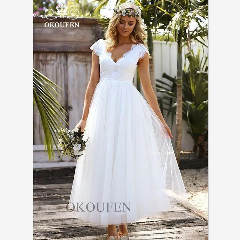 Пляжные богемные платья подружки невесты 2019 глубокий v-образный вырез