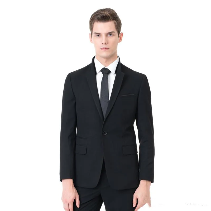 

Newest Slim Fit Groom Tuxedos Groomsmen One Button Black Side Vent Wedding Best Man Suit Men's Suits(Jacket+Pants) terno