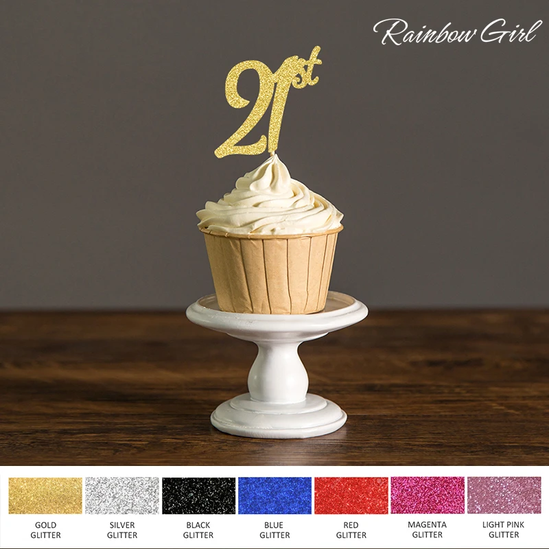 Украшения для дня рождения топпер капкейков 21 век украшение вечерние