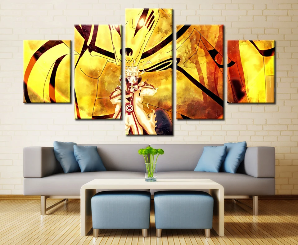 5 Панель Мультфильм Наруто Современный Дом Декор Стены Живопись Холсте HD для