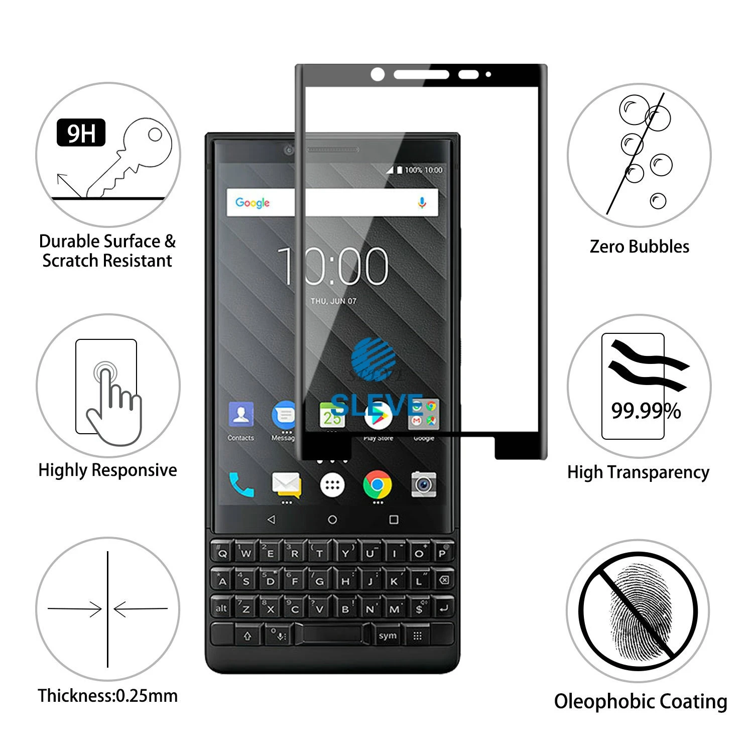 Закаленное Стекло для BlackBerry KEY2 Экран протектор для BlackBerry KEY2 два BBF100-1 BBF100-2 BBF100-6 BlackBerry Афины Стекло