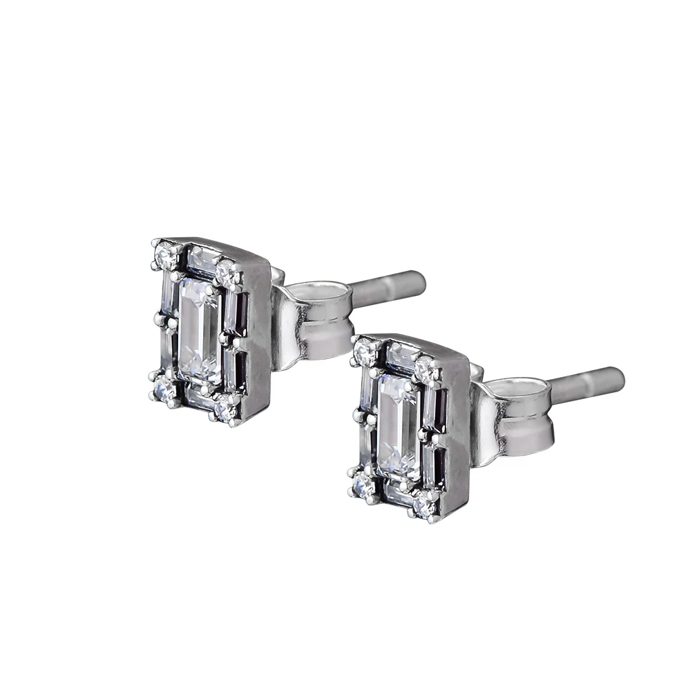 

100% Sterling-Silver-Jewelry Luminous Ice Stud Earring 100% 925 Silver Jewelry for Women Free Shipping