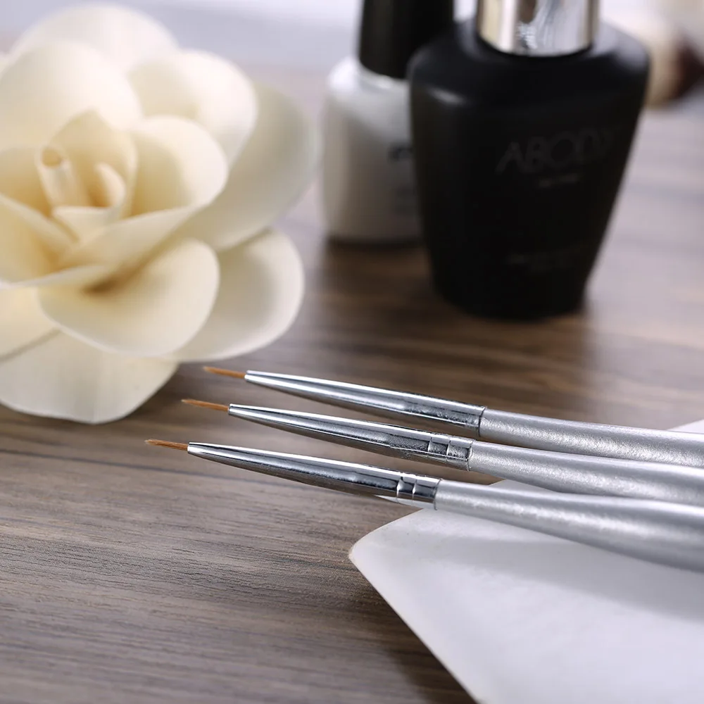 3 шт./компл. Профессиональный акриловый набор кистей для дизайна ногтей нал арт