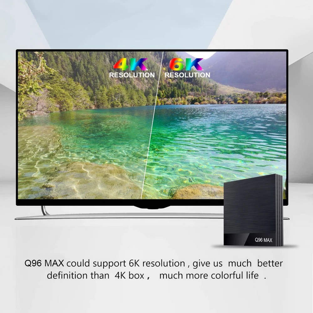 ТВ приставка Q96 MAX на Android 9 0 Allwinner H6 4K медиаплеер HDR 6K декодирование 4 ГБ/32 ГБ 2 4G WiFi 100