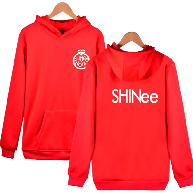 Корейский KPOP SHINee розовый с капюшоном для Для женщин Для мужчин harajuku Толстовка Taemin jonghyun ключ Минью onew из флиса с длинными рукавами куртка с капюшоном