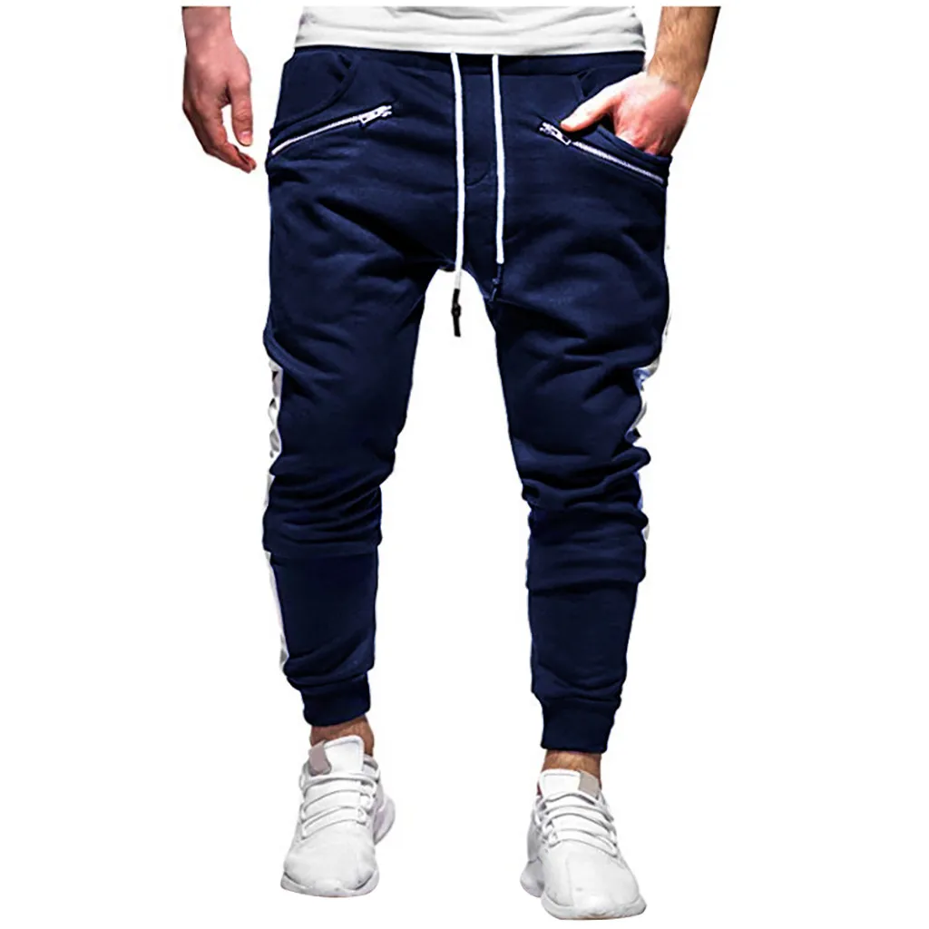 Womail, спортивные штаны для мужчин, на молнии, с карманами, pantalon hombre, повседневные брюки, Мужская одежда, штаны для бега, Мужская Уличная одежда, мужские штаны