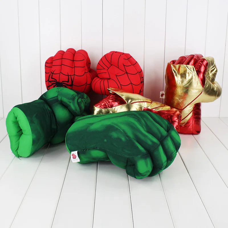 13 ''Super Hero плюшевые перчатки Невероятный Халк Железный Человек паук Smash руки