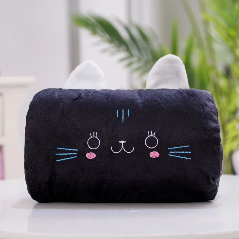 black cat Новая Милая креативная мультяшная Подушка, плюшевая игрушечная статуэтка, подушка для экспрессии, теплая, мягкая, удобная, для офиса, для сна, для студентов, подарок - Цвет: black cat