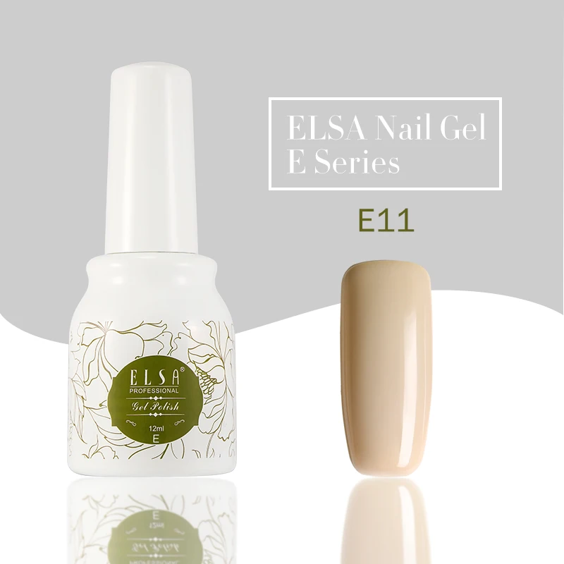 E11 ELSA 12 мл УФ-гель для ногтей набор чистого цвета светодиодный Гель-лак розовая нюдовая серия Soak-Off маникюр гель лак для искусства - Цвет: E11