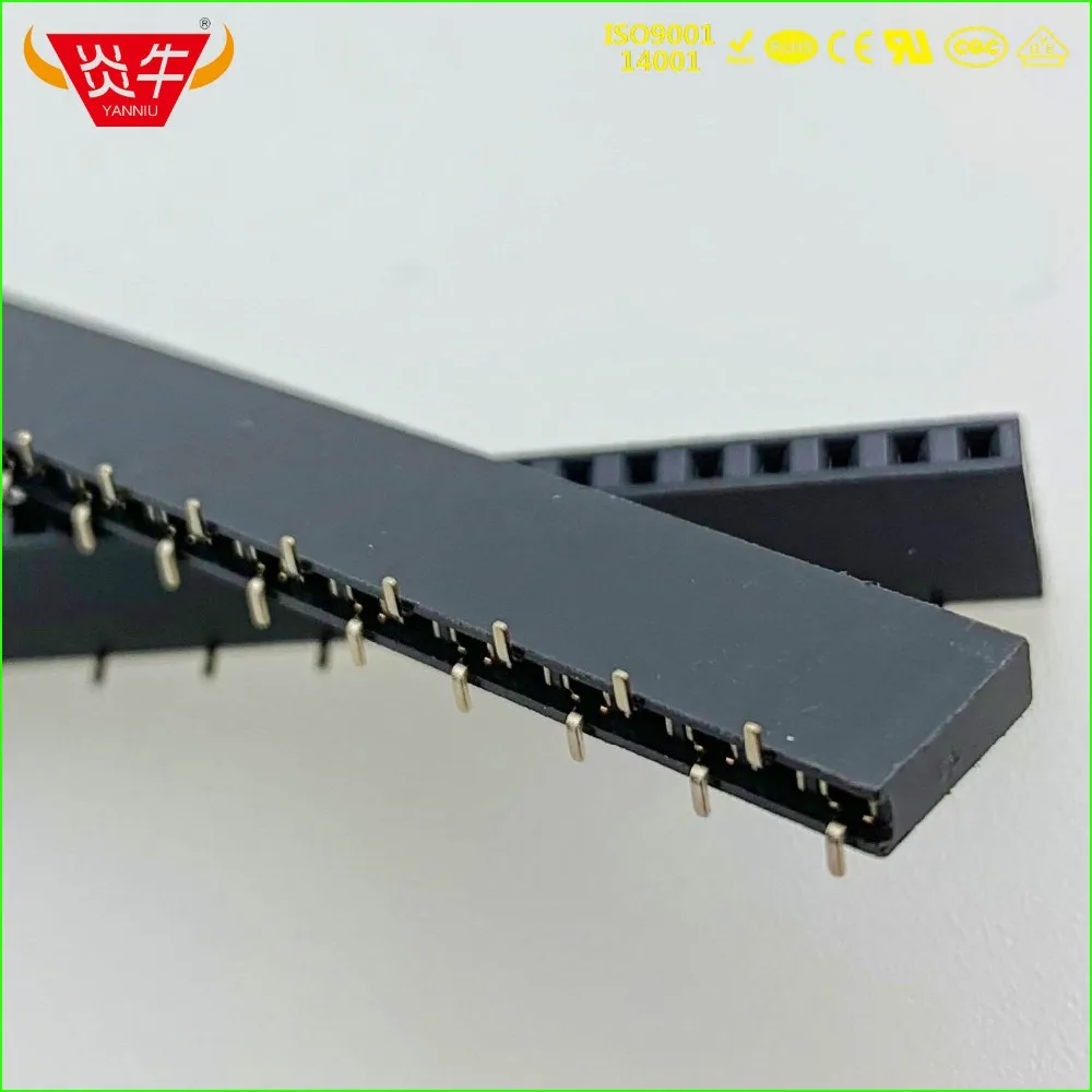 Однорядный вертикальный разъем SMT 1X40P с позолоченным штекером 2 54 мм|Соединители| |