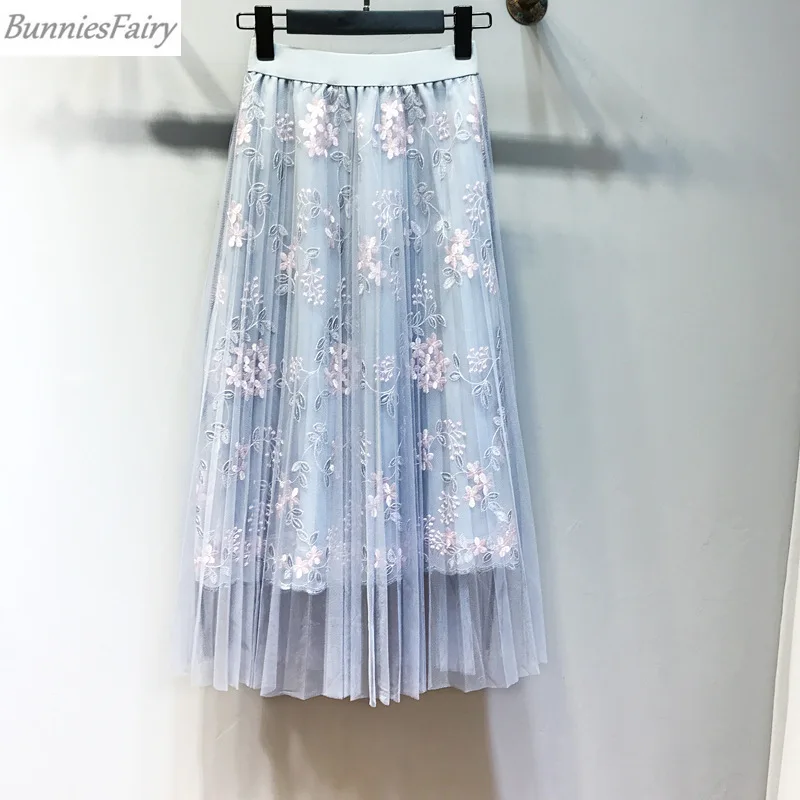 BunniesFairy 2019 летняя Новинка женская фирменная длинная юбка средней длины с