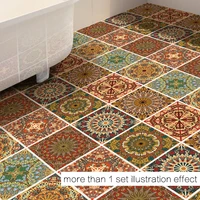 creative new arab style pattern designer kitchen bathroom wall floor decorative tile stickers anti slip floor mat home decor