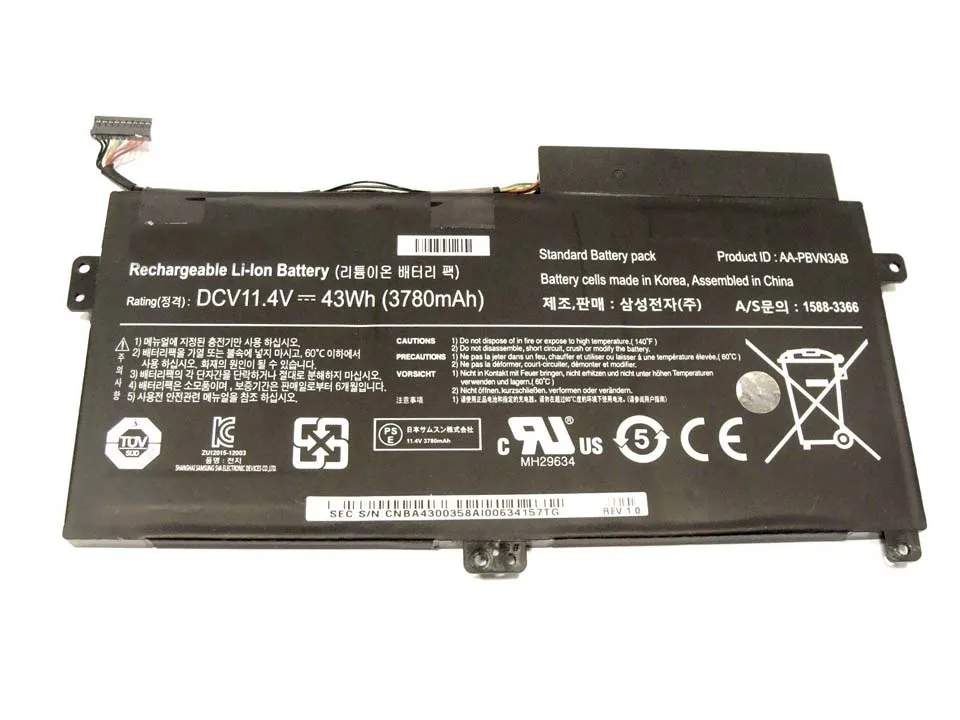 Оригинальные AA-PBVN3AB Батареи для SAMSUNG Np470 NP51OR5E NP510R5E Ba43-00358A NP370R4E Np510 NP370R5E 3780 мАч 11.4 В |