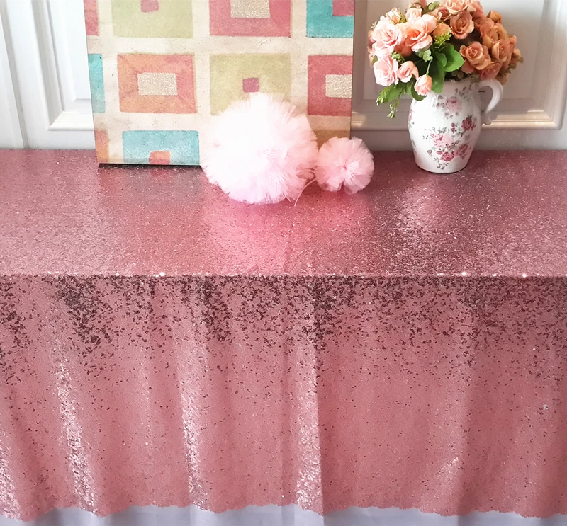 Блестящая Шампанское Золото 3 мм Гламурная скатерть с блестками/ткань для