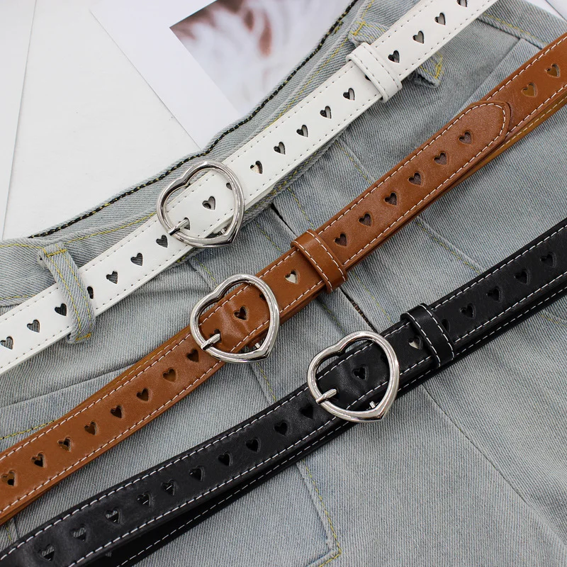 Прозрачные модные черные кожаные ремни для женщин и мужчин с пряжкой в форме