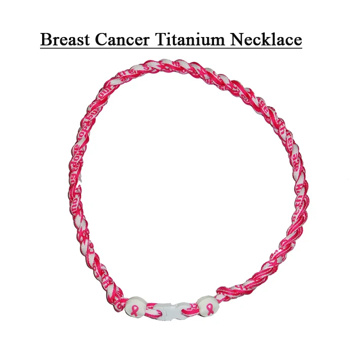

2017 breast cancer titanium necklaces pink white can customize necklaces