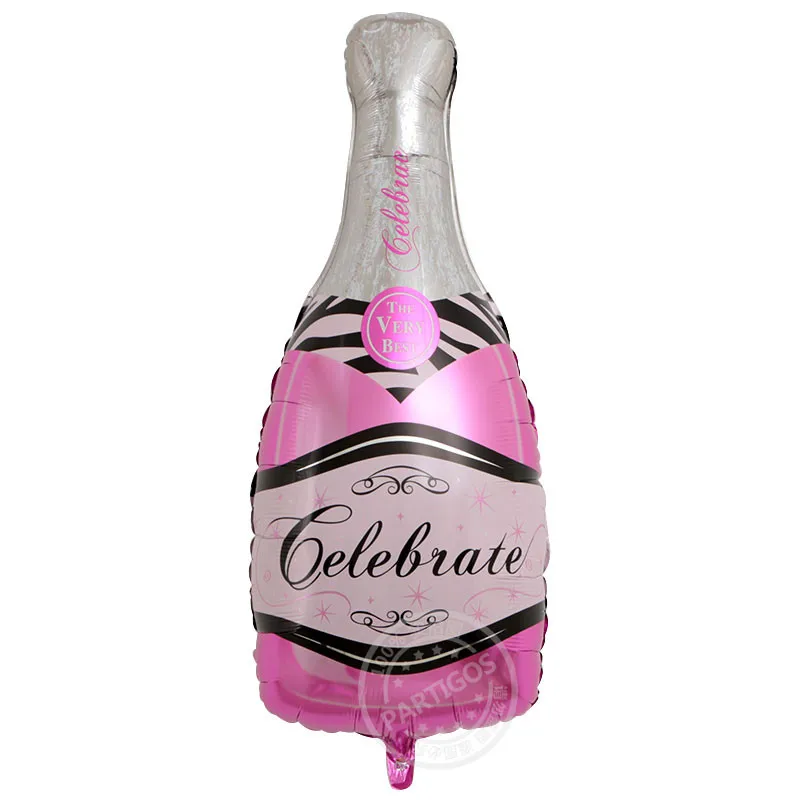bottle 2 Золотые, серебристые металлические латексные воздушные шары корона с надписью «Happy Birthday» воздушные шары со звездами и сердечками на свадьбу, день рождения, Детские вечерние украшения - Цвет: bottle 2