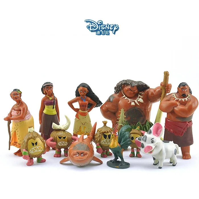 Игрушки Disney 12 шт./лот 3 5 7 см Моана принцесса экшн фигурки игрушки Maui Waialik Tala Hei