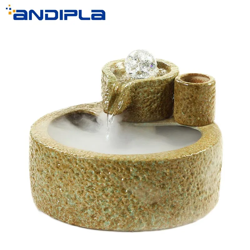 110-240V Stone Mill Frog Mini Water Fountain Feng Shui Home Decoration Desktop Waterscape Bonsai Fish Tanks Atomizer Humidifier | Дом и сад