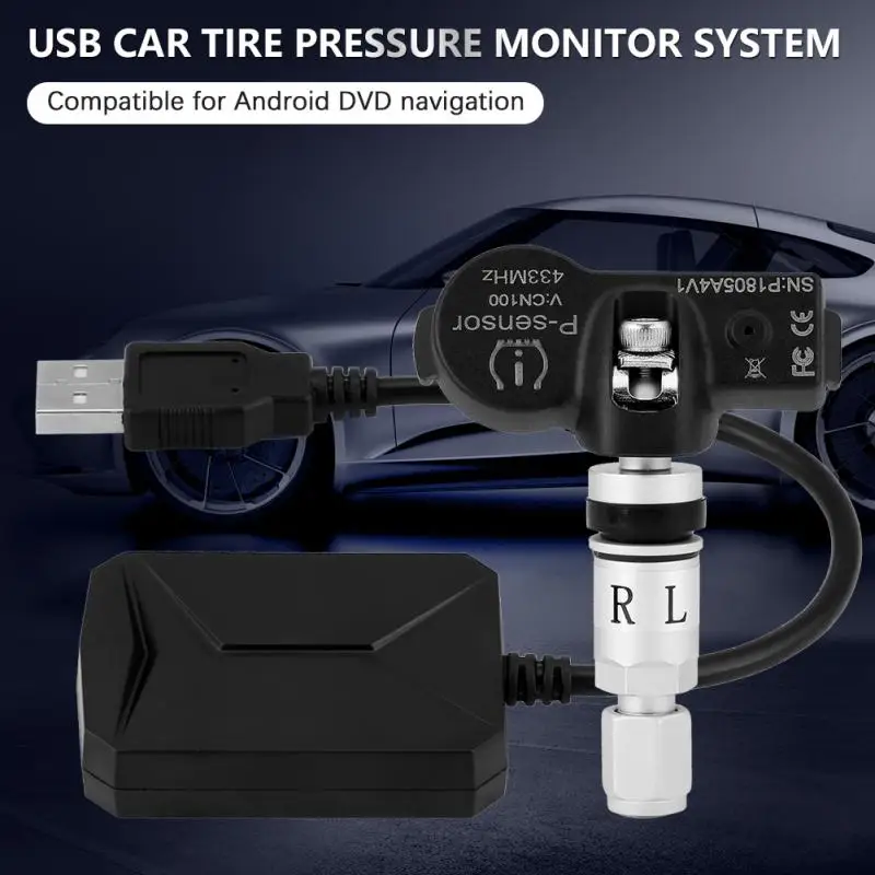 USB система контроля давления в шинах TPMS внутренние датчики для Android автомобильный